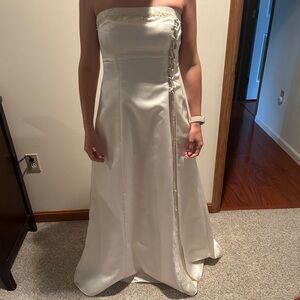 Elegant White Satin Dress